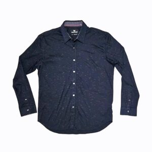 Buttercloth Men's Dress Shirt XL Cotton Regular Fit Long Sleeve Black Red Soft